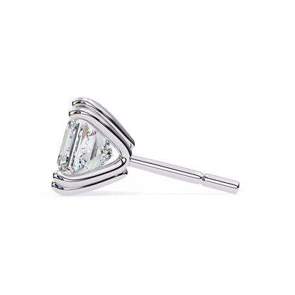 3.04 CTW Princess-Cut Lab-Grown Diamond Double-Claw Stud Earrings in 14K Gold