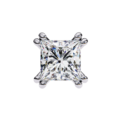 3.04 CTW Princess-Cut Lab-Grown Diamond Double-Claw Stud Earrings in 14K Gold
