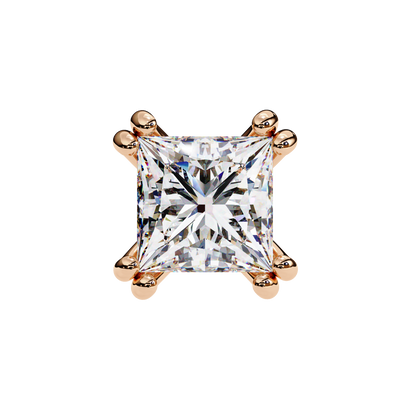 3.04 CTW Princess-Cut Lab-Grown Diamond Double-Claw Stud Earrings in 14K Gold