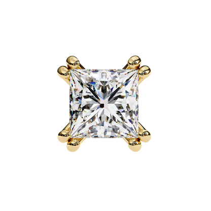 3.04 CTW Princess-Cut Lab-Grown Diamond Double-Claw Stud Earrings in 14K Gold