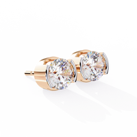 2.57 CTW Round Lab-Grown Diamond Semi-Bezel Stud Earrings in 14K Gold — product image 20