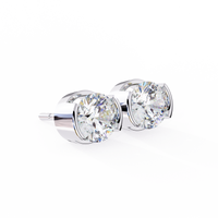 2.57 CTW Round Lab-Grown Diamond Semi-Bezel Stud Earrings in 14K Gold — product image 21