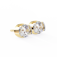 2.57 CTW Round Lab-Grown Diamond Semi-Bezel Stud Earrings in 14K Gold — product image 22