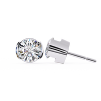 2.57 CTW Round Lab-Grown Diamond Semi-Bezel Stud Earrings in 14K Gold