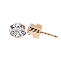 2.57 CTW Round Lab-Grown Diamond Semi-Bezel Stud Earrings in 14K Gold — product image 3