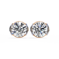 2.57 CTW Round Lab-Grown Diamond Semi-Bezel Stud Earrings in 14K Gold — product image 5