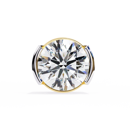 2.57 CTW Round Lab-Grown Diamond Semi-Bezel Stud Earrings in 14K Gold