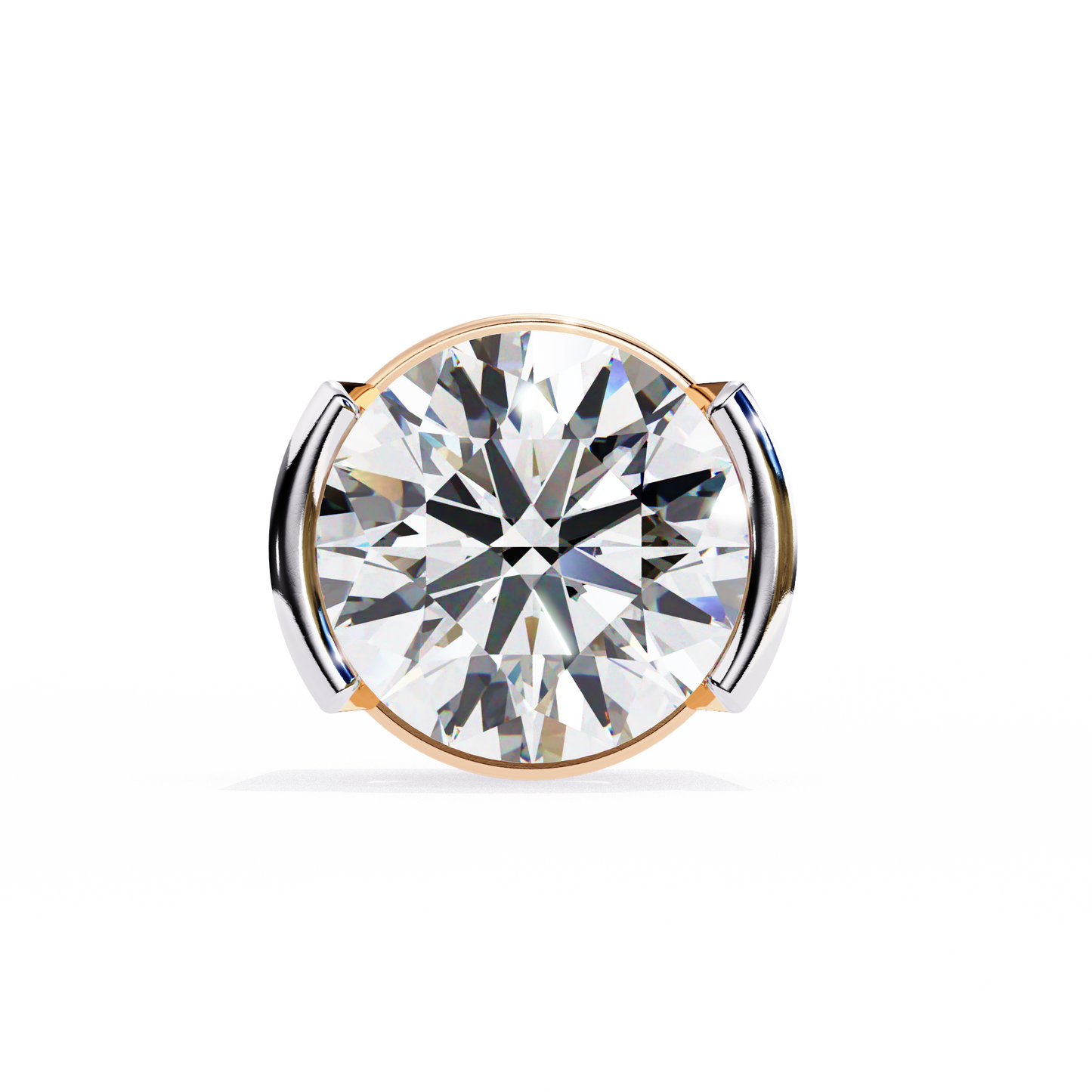 2.57 CTW Round Lab-Grown Diamond Semi-Bezel Stud Earrings in 14K Gold