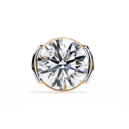 2.57 CTW Round Lab-Grown Diamond Semi-Bezel Stud Earrings in 14K Gold