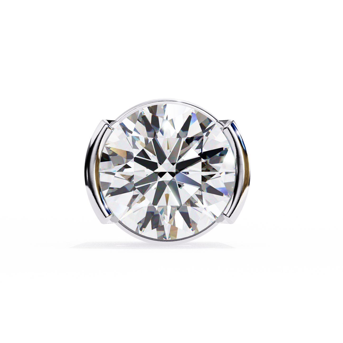 2.57 CTW Round Lab-Grown Diamond Semi-Bezel Stud Earrings in 14K Gold