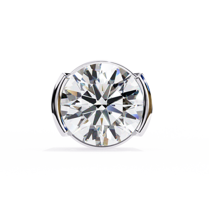 2.57 CTW Round Lab-Grown Diamond Semi-Bezel Stud Earrings in 14K Gold