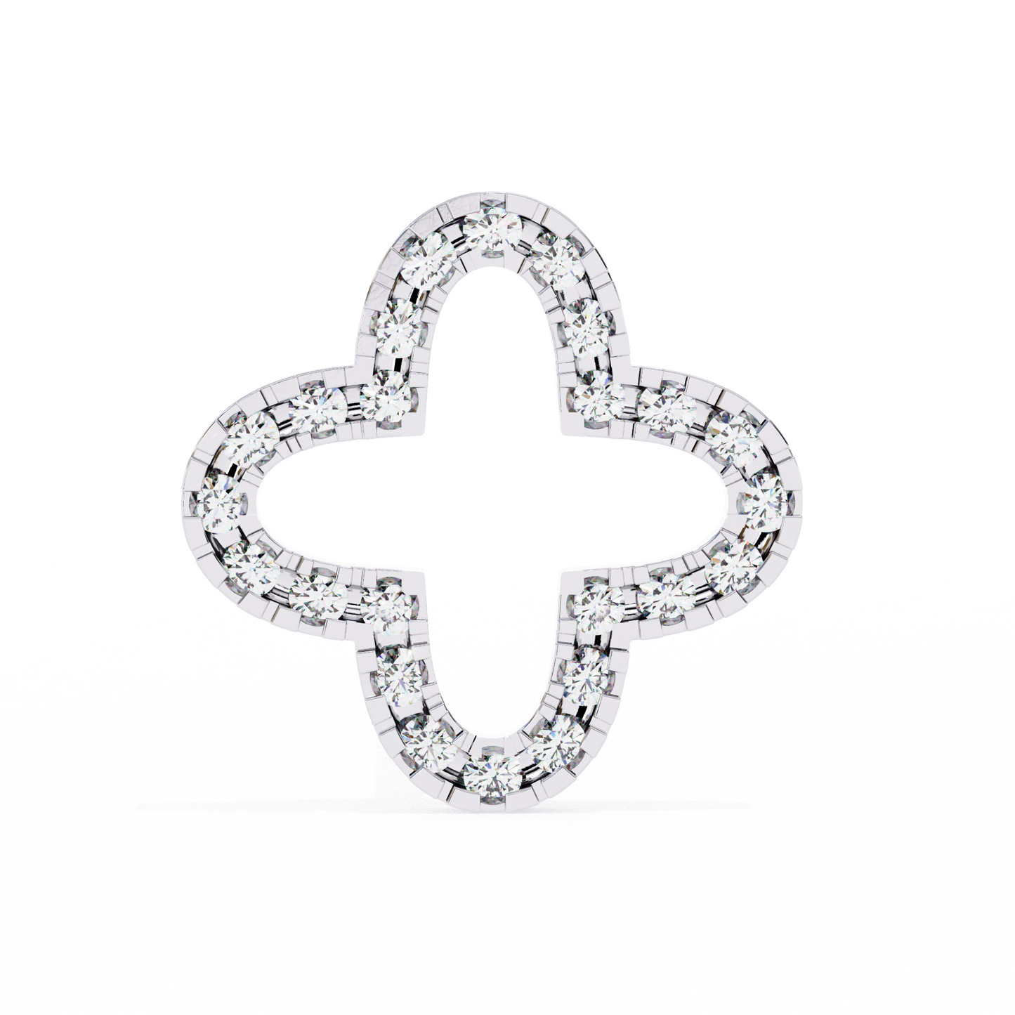 0.24 CTW Lab-Grown Diamond Open Clover Earrings in 14K Gold