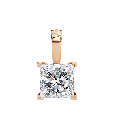 2.60 CT Princess-Cut Lab-Grown Diamond Filigree Pendant Necklace in 14K Gold & Platinum