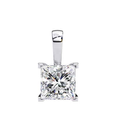 2.60 CT Princess-Cut Lab-Grown Diamond Filigree Pendant Necklace in 14K Gold & Platinum