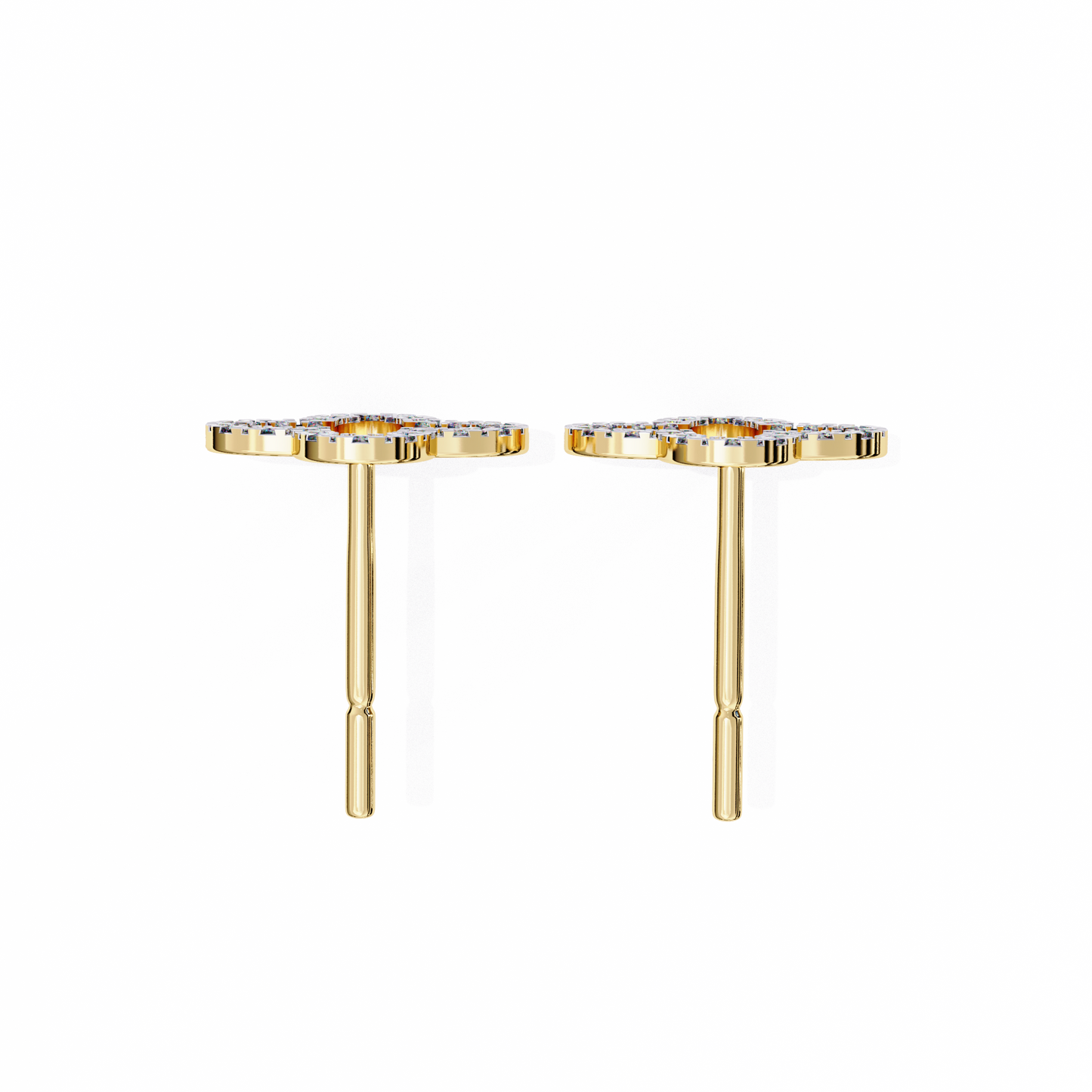 0.24 CTW Lab-Grown Diamond Open Clover Earrings in 14K Gold
