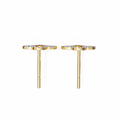 0.24 CTW Lab-Grown Diamond Open Clover Earrings in 14K Gold