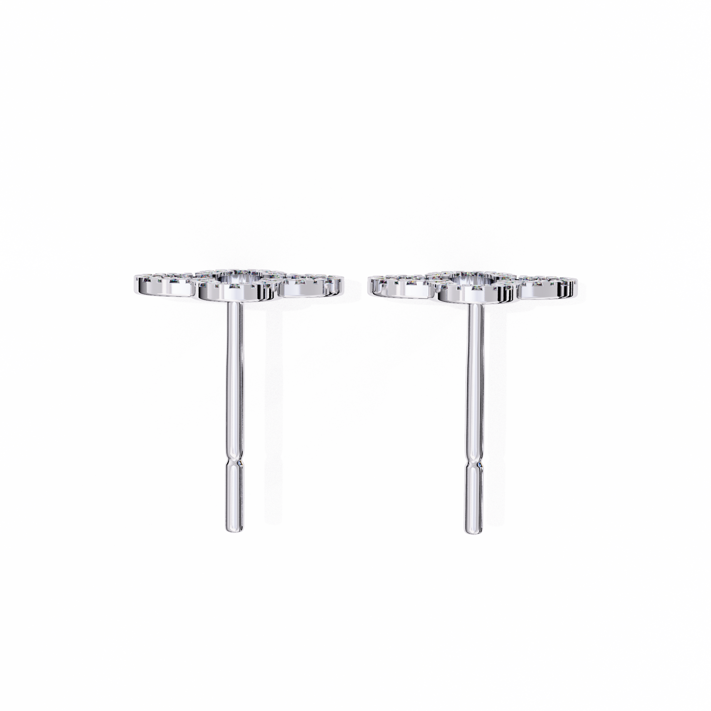 0.24 CTW Lab-Grown Diamond Open Clover Earrings in 14K Gold