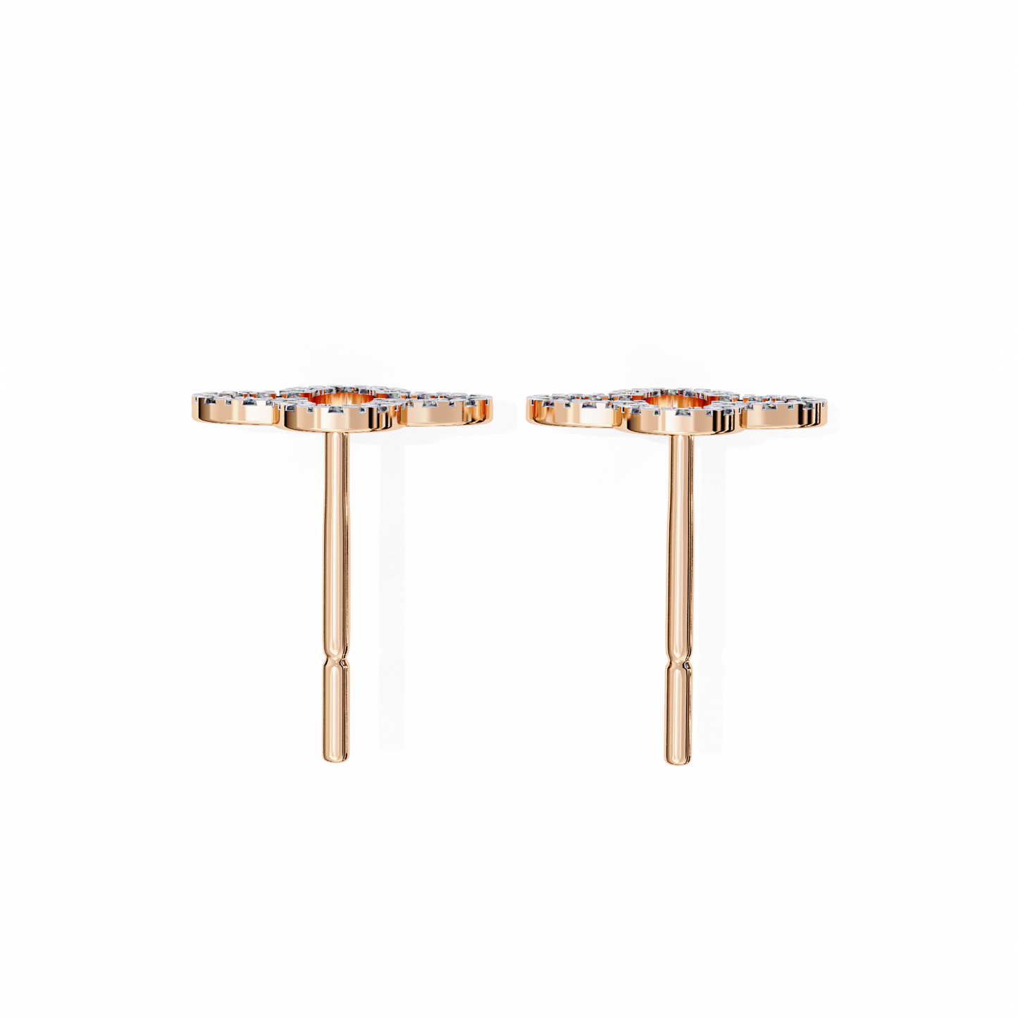 0.24 CTW Lab-Grown Diamond Open Clover Earrings in 14K Gold