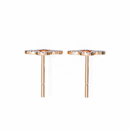 0.24 CTW Lab-Grown Diamond Open Clover Earrings in 14K Gold