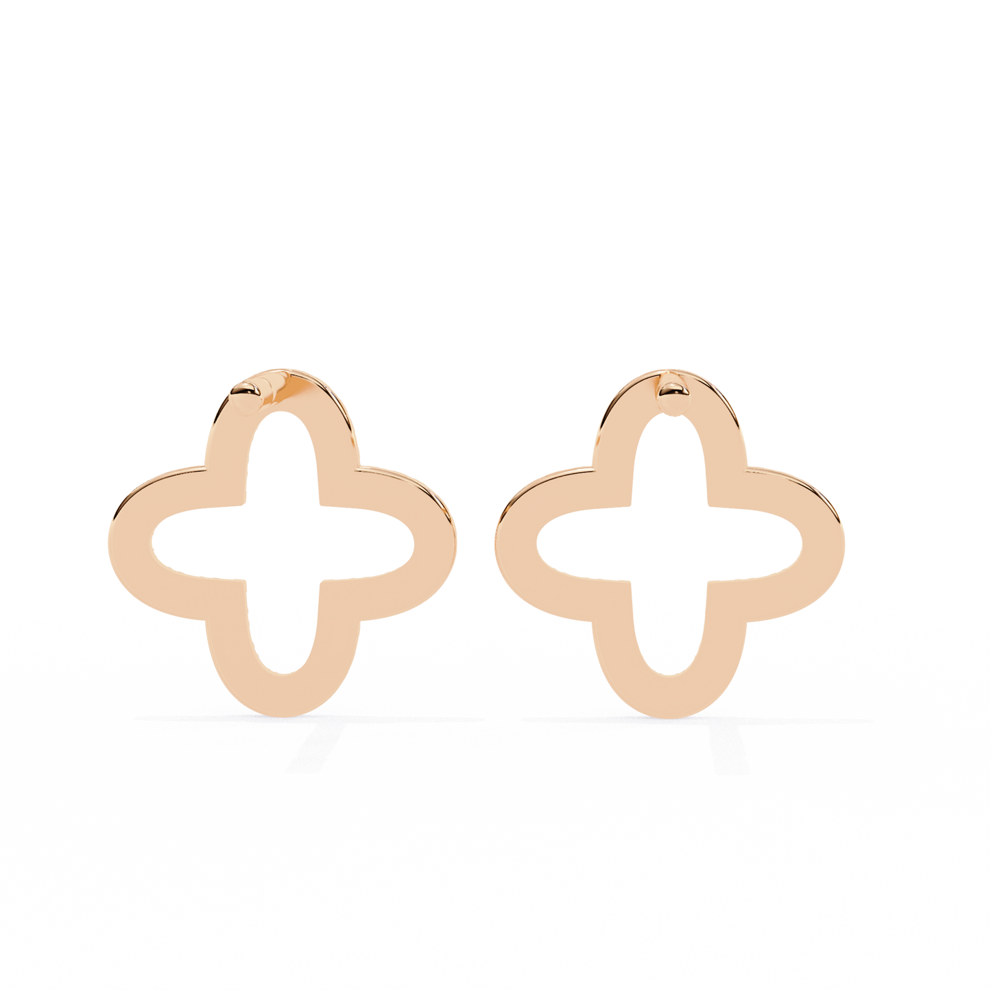 0.24 CTW Lab-Grown Diamond Open Clover Earrings in 14K Gold