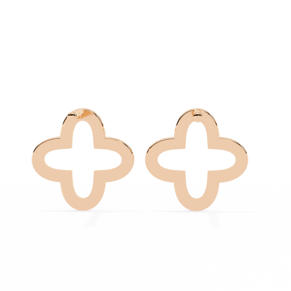 0.24 CTW Lab-Grown Diamond Open Clover Earrings in 14K Gold