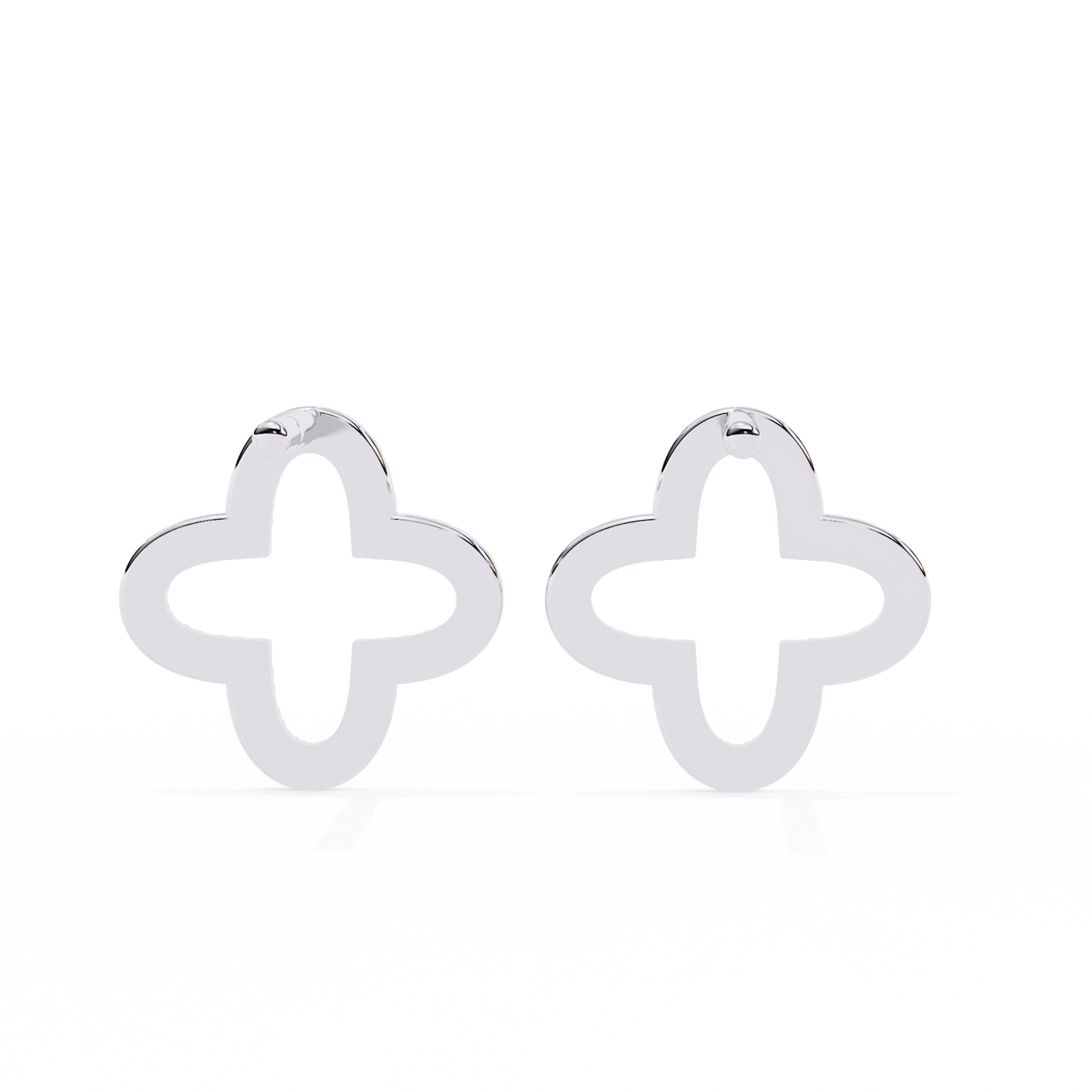 0.24 CTW Lab-Grown Diamond Open Clover Earrings in 14K Gold