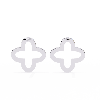 0.24 CTW Lab-Grown Diamond Open Clover Earrings in 14K Gold