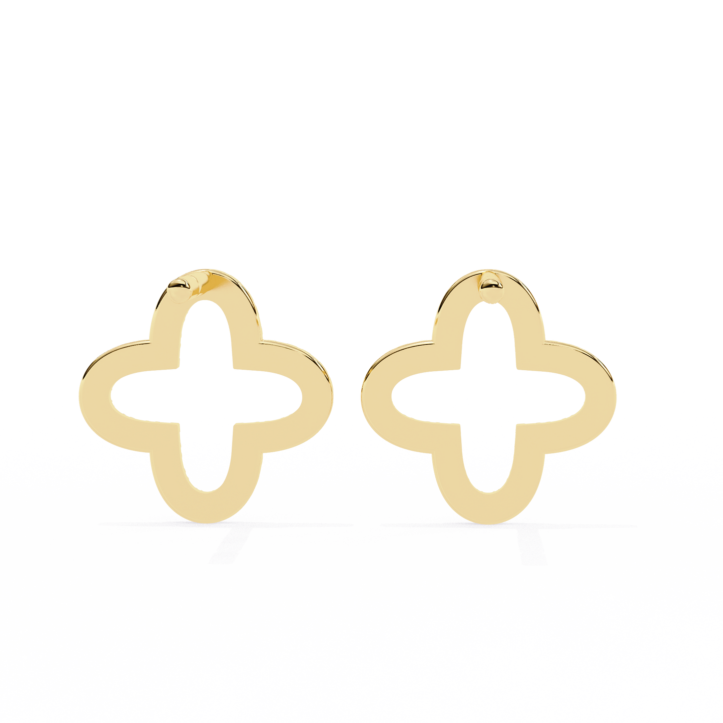 0.24 CTW Lab-Grown Diamond Open Clover Earrings in 14K Gold