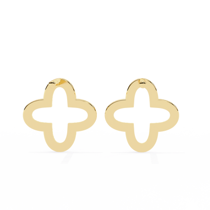 0.24 CTW Lab-Grown Diamond Open Clover Earrings in 14K Gold