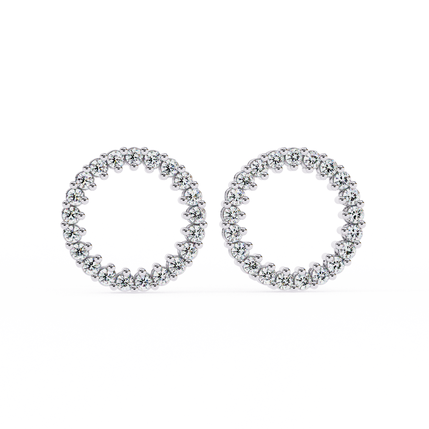 0.30 CTW Lab-Grown Diamond Open Circle Earrings in 14K Gold