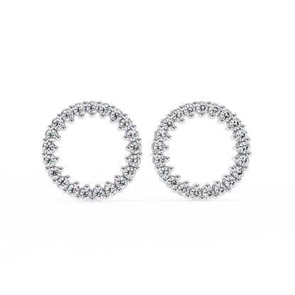 0.30 CTW Lab-Grown Diamond Open Circle Earrings in 14K Gold