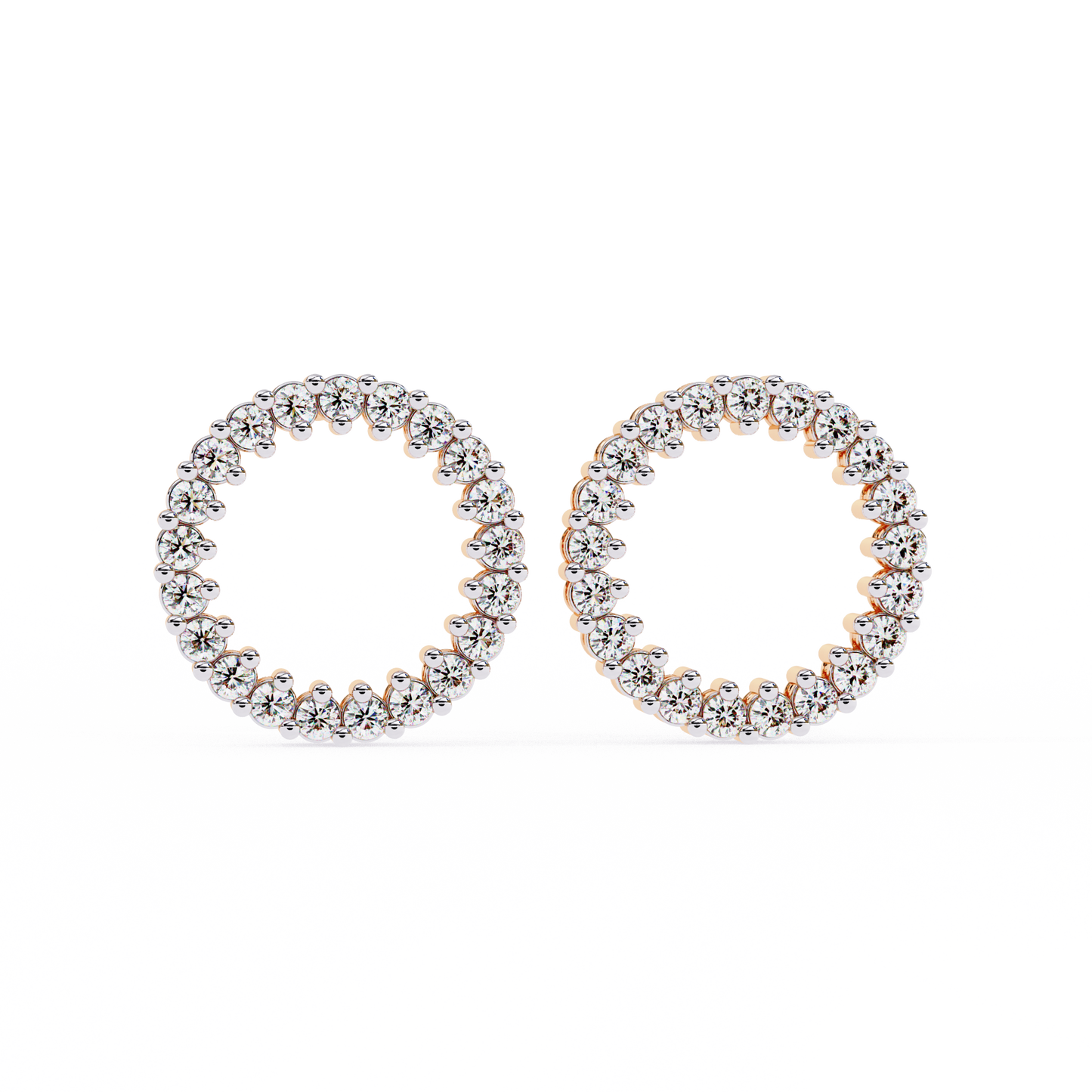 0.30 CTW Lab-Grown Diamond Open Circle Earrings in 14K Gold