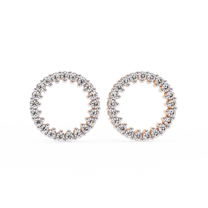 0.30 CTW Lab-Grown Diamond Open Circle Earrings in 14K Gold