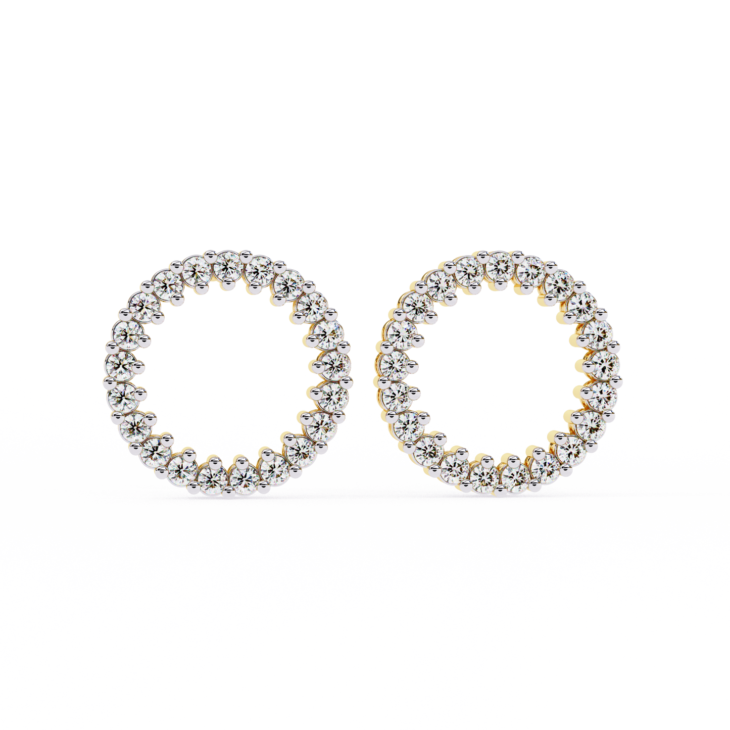 0.30 CTW Lab-Grown Diamond Open Circle Earrings in 14K Gold