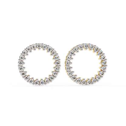 0.30 CTW Lab-Grown Diamond Open Circle Earrings in 14K Gold