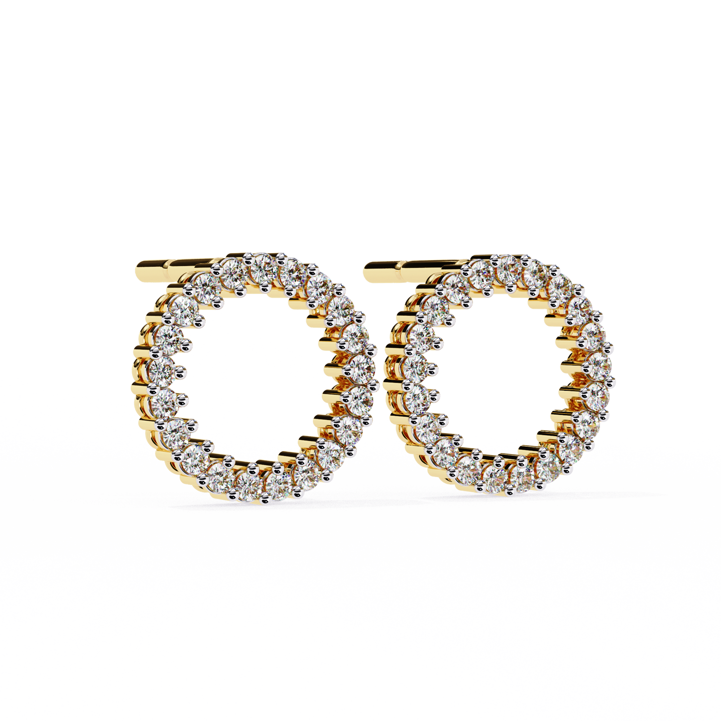 0.30 CTW Lab-Grown Diamond Open Circle Earrings in 14K Gold