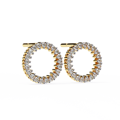0.30 CTW Lab-Grown Diamond Open Circle Earrings in 14K Gold