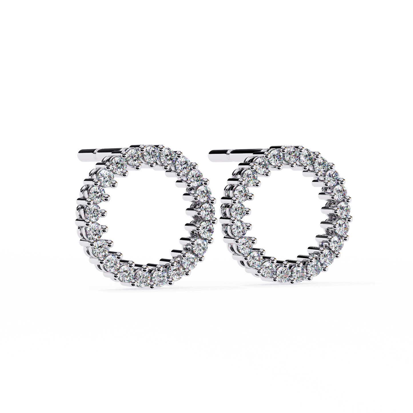 0.30 CTW Lab-Grown Diamond Open Circle Earrings in 14K Gold