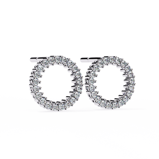 0.30 CTW Lab-Grown Diamond Open Circle Earrings in 14K Gold