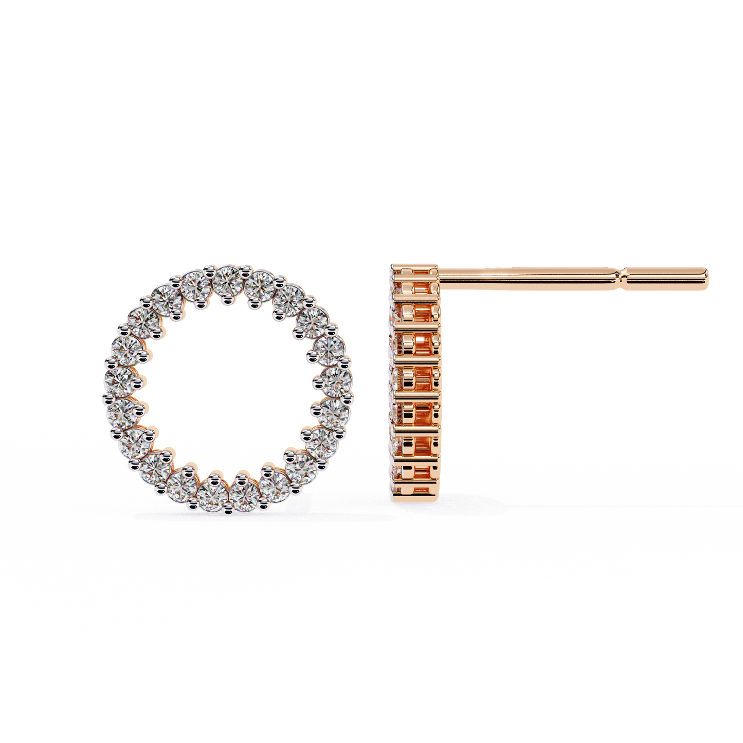 0.30 CTW Lab-Grown Diamond Open Circle Earrings in 14K Gold