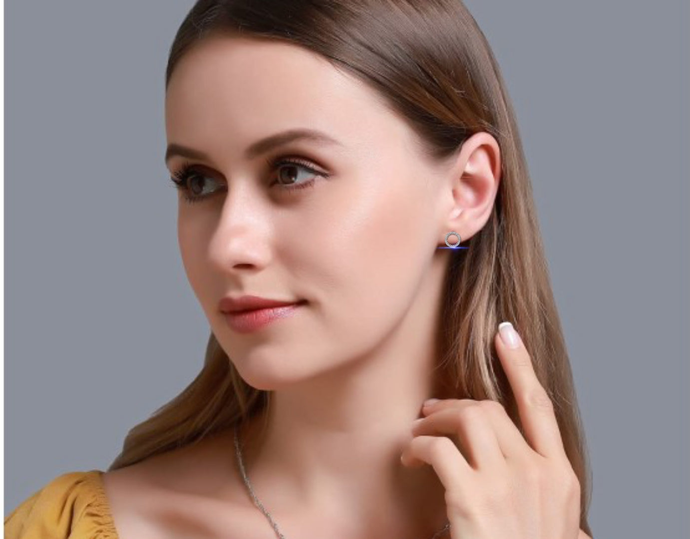 0.30 CTW Lab-Grown Diamond Open Circle Earrings in 14K Gold