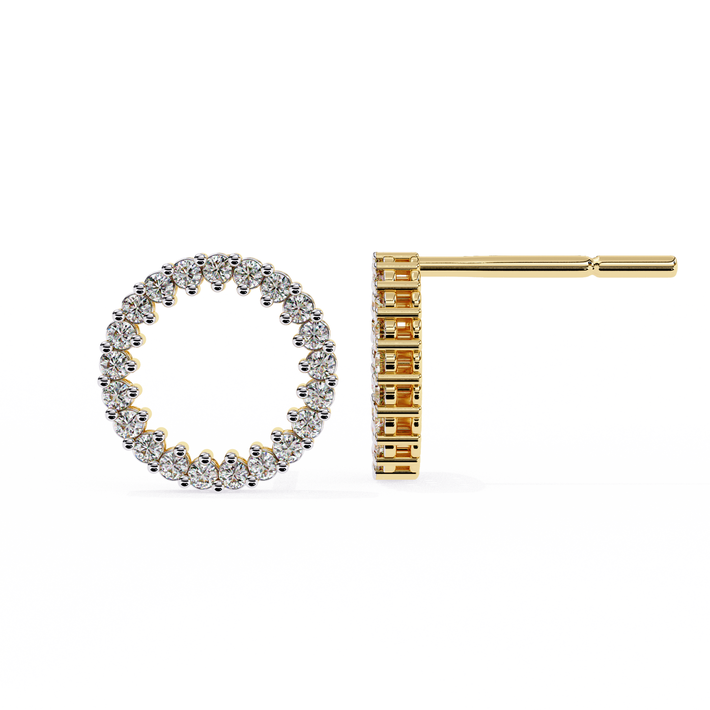 0.30 CTW Lab-Grown Diamond Open Circle Earrings in 14K Gold