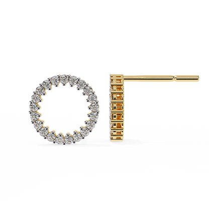 0.30 CTW Lab-Grown Diamond Open Circle Earrings in 14K Gold