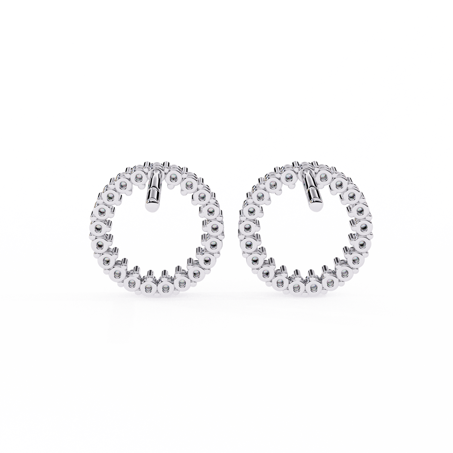 0.30 CTW Lab-Grown Diamond Open Circle Earrings in 14K Gold