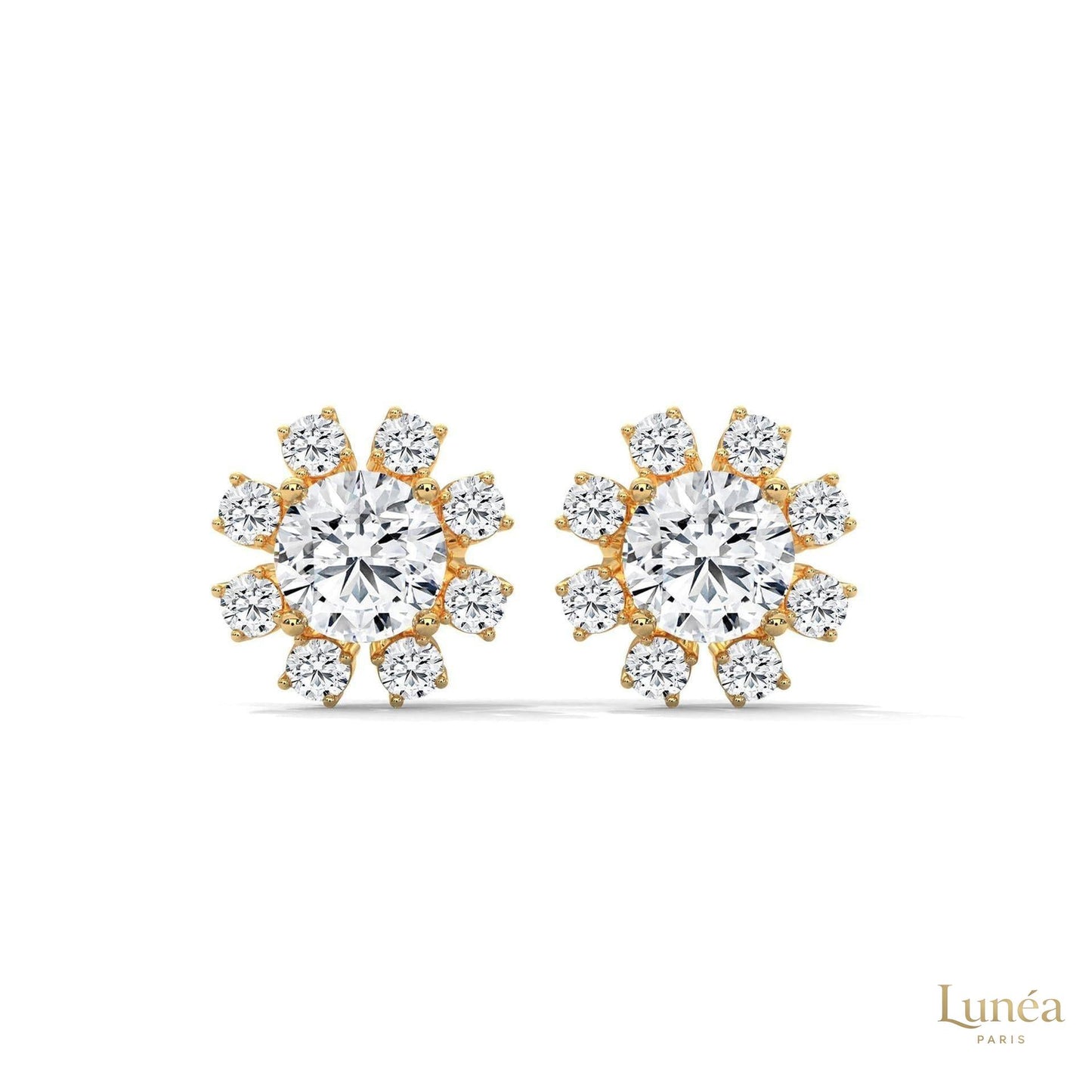 1.0 CT. Round Floral Diamond Studs