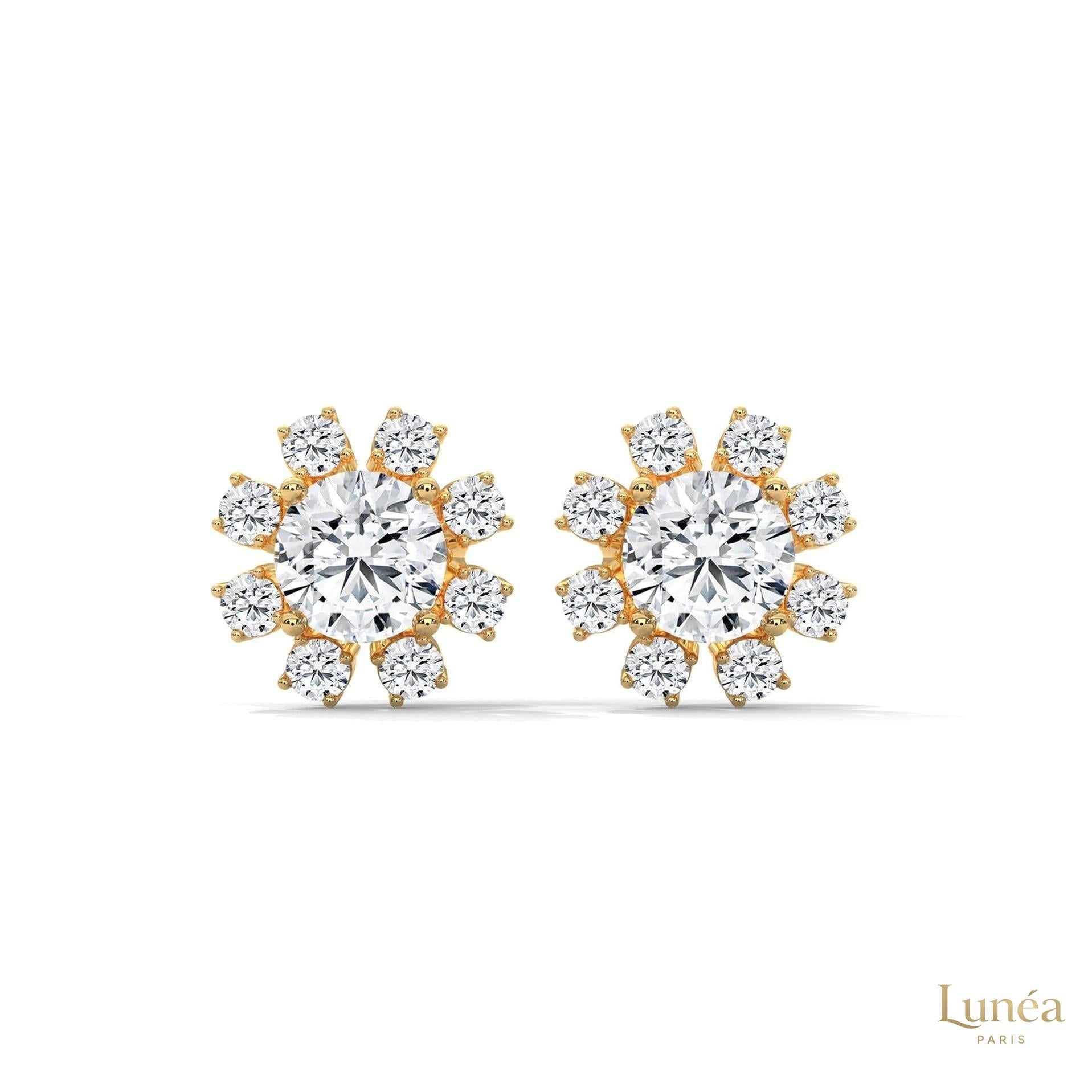 1.0 CT. Round Floral Diamond Studs