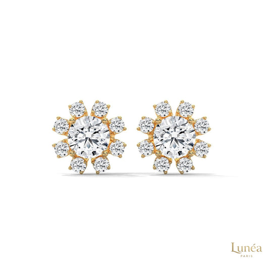 1.0 CT. Round Floral Diamond Studs