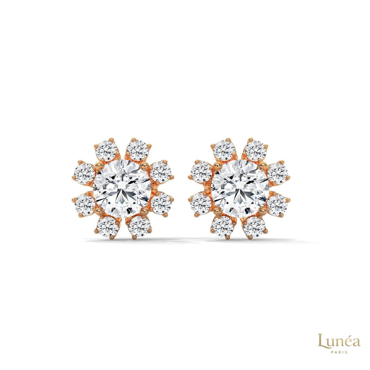 1.0 CT. Round Floral Diamond Studs