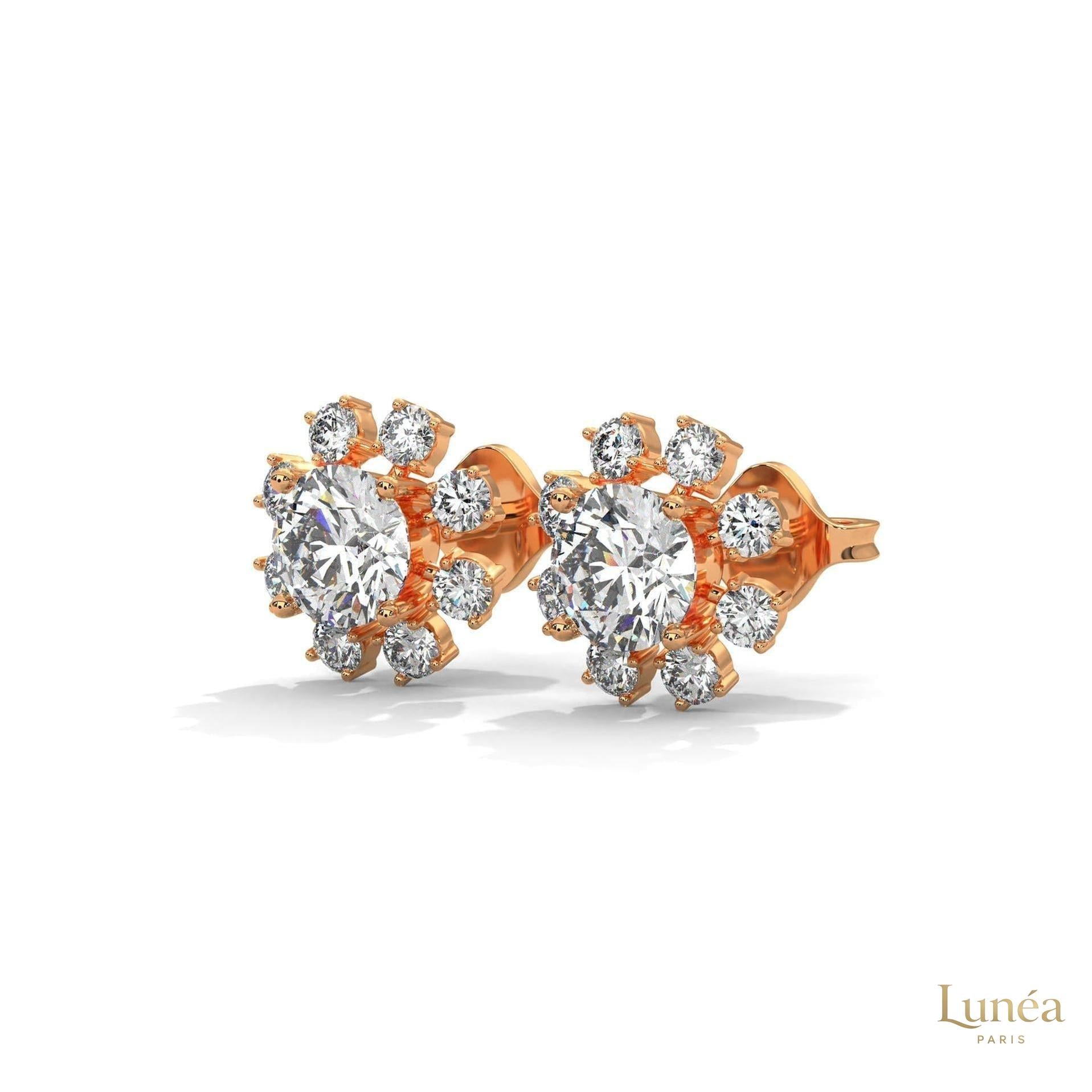 1.0 CT. Round Floral Diamond Studs