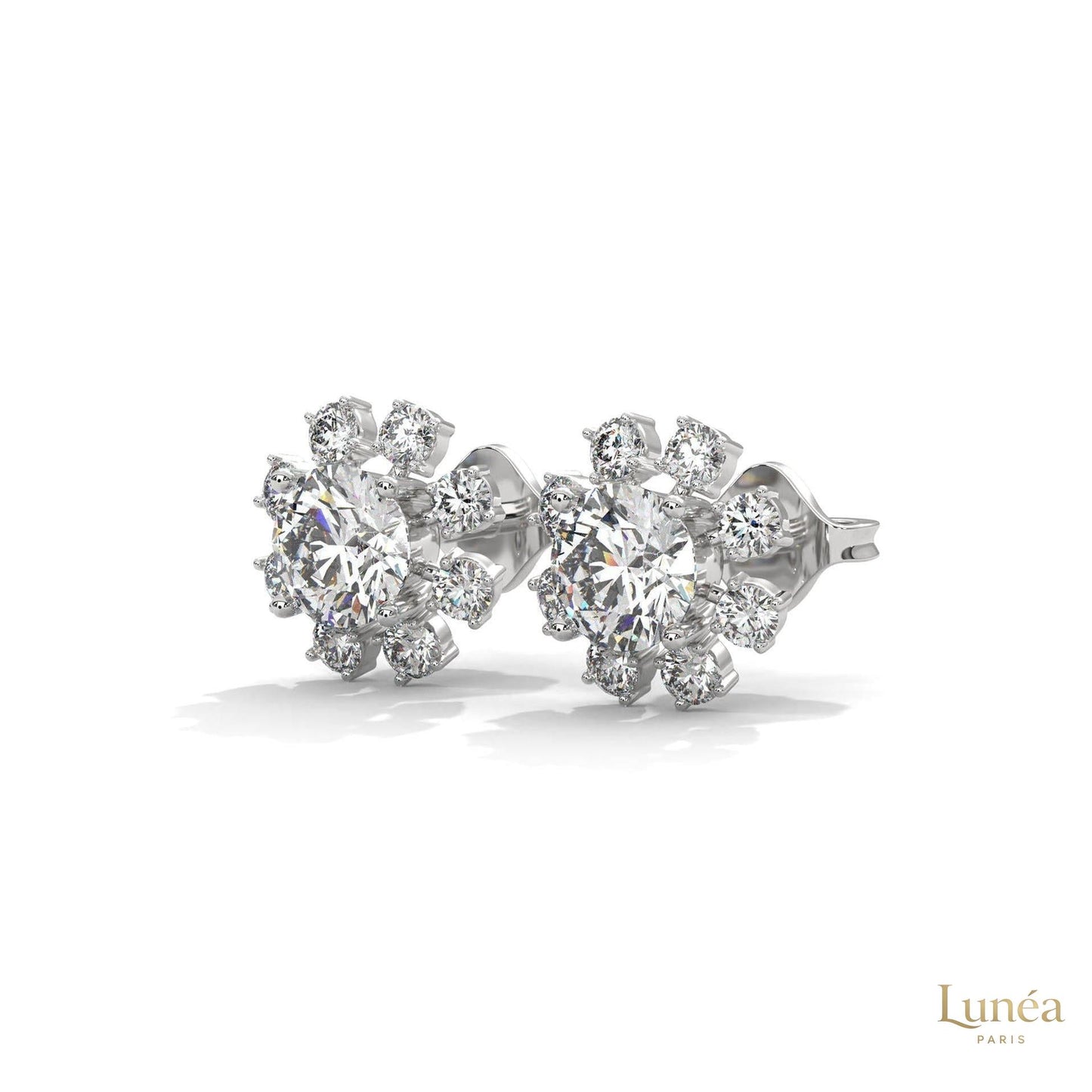 1.0 CT. Round Floral Diamond Studs